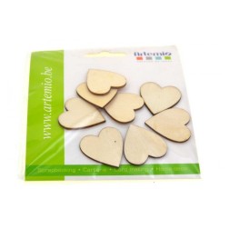 Silueta de madera. Corazones. 8 pcs. Artemio. Decoraciones, Formas, filigranas y palabras