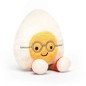 Amuseable Boiled Egg Geek. Huevo Cocido feliz con gafas. Peluche Jellycat