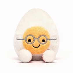 Boiled Egg Geek, Huevo con gafas, Jellycat. A6BEG | L'aura Bella