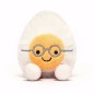 Amuseable Boiled Egg Geek. Huevo Cocido feliz con gafas. Peluche Jellycat