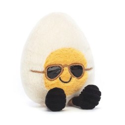 Boiled Egg Geek, Huevo con gafas de sol, Jellycat A6BEC | L'aura Bella