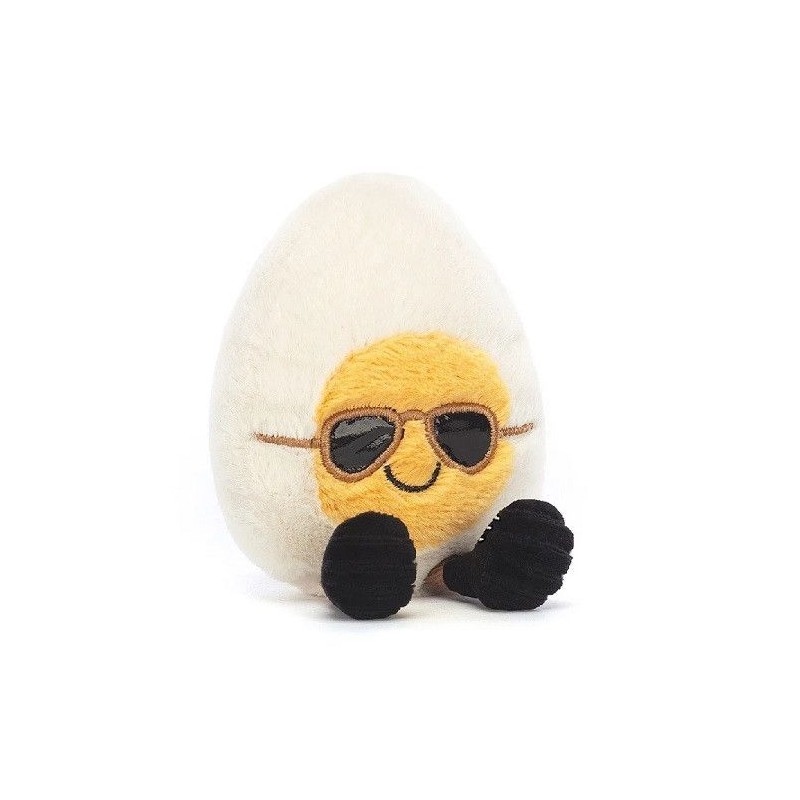Boiled Egg Geek, Huevo con gafas de sol, Jellycat A6BEC | L'aura Bella