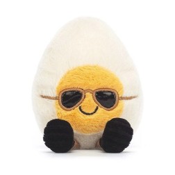 Boiled Egg Geek, Huevo con gafas de sol, Jellycat A6BEC | L'aura Bella