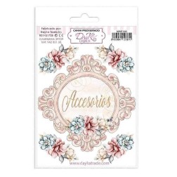 Tela prediseñada con cartel accesorios y flores. Dayka | L'aura Bella