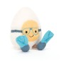 Amuseable Boiled Egg Scuba, huevo submarinista feliz. Peluche Jellycat