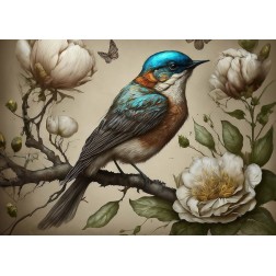 Sweet Bird in Blue A1. Papel Decoupage Mint by Michelle | L'aura Bella