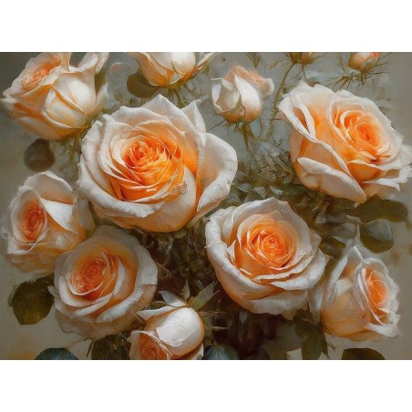 Roses on High A3. Papel Decoupage Mint by Michelle | L'aura Bella