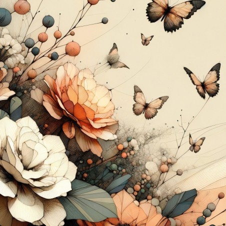 Peach Oasis. Papel Decoupage Mint by Michelle. A1