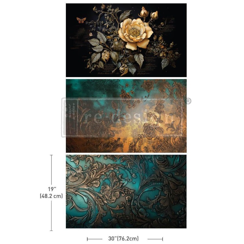 Petals Adorned. Pack 3 Decoupage Paper Redesign 671013 | L'aura Bella