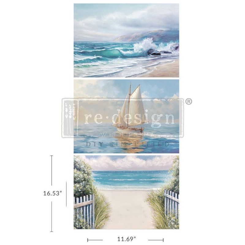 Seascape Melody. A3 Decoupage Paper Redesign 672140 | L'aura Bella