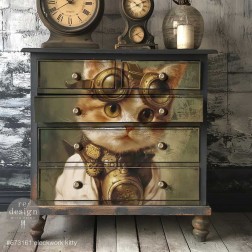 Clockwork Kitty. A1 Decoupage Paper Redesign 673161 | L'aura Bella