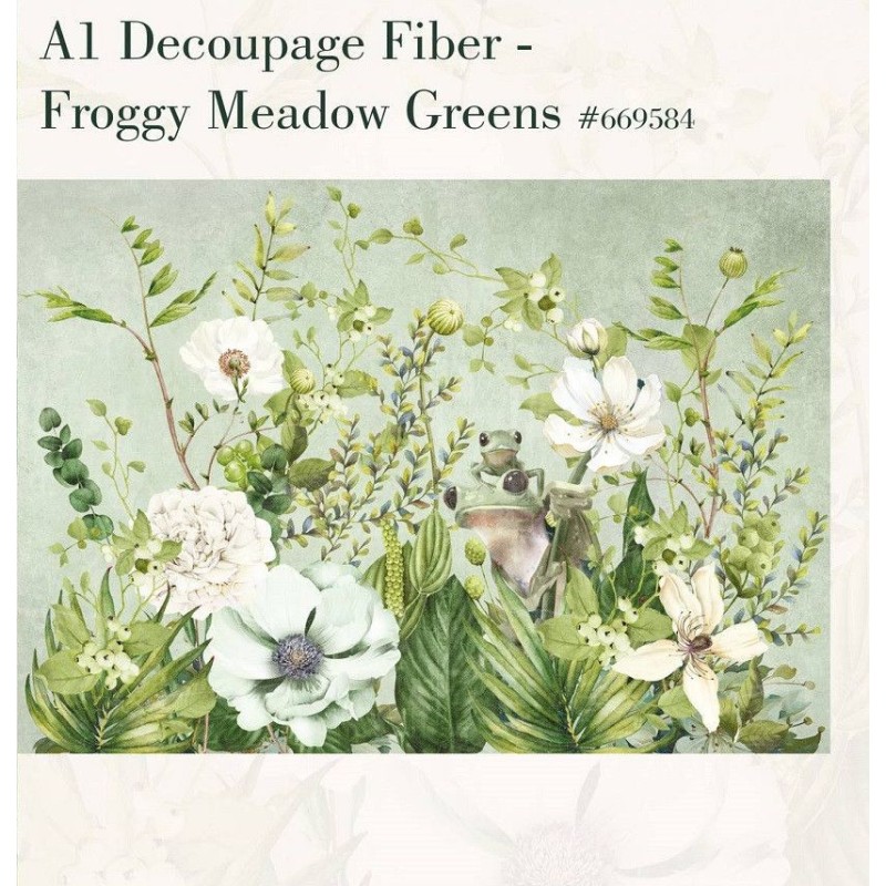 Froggy Meadow Greens. A1 Decoupage Paper Redesign 669584 | L'aura Bella