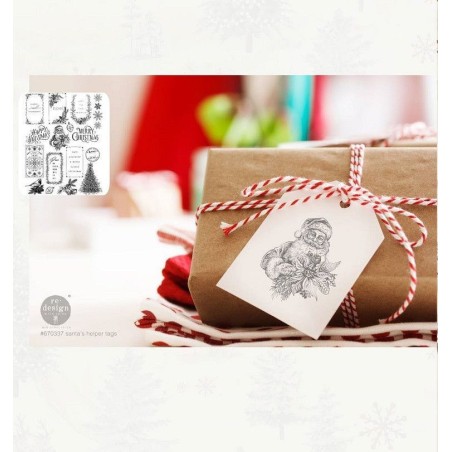 Santa's Helper Tags. 18 Sellos. DECOR CLEAR STAMP. Redesign with Prima®
