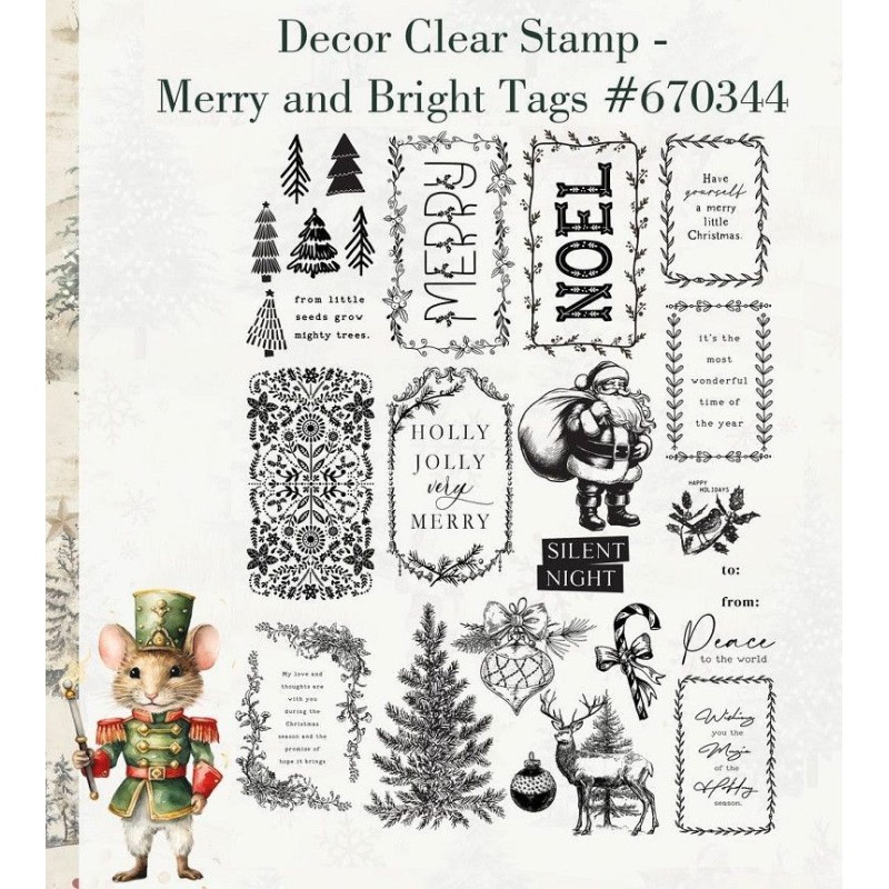 Merry and Bright Tags DECOR CLEAR STAMP REDESIGN 670344 | L'aura Bella