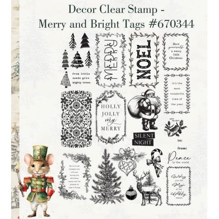 Merry and Bright Tags DECOR CLEAR STAMP REDESIGN 670344 | L'aura Bella