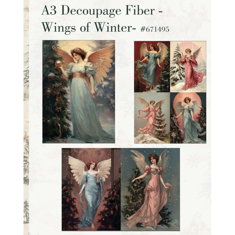 Wings of Winter. A3 Decoupage Paper Redesign 671495 | L'aura Bella