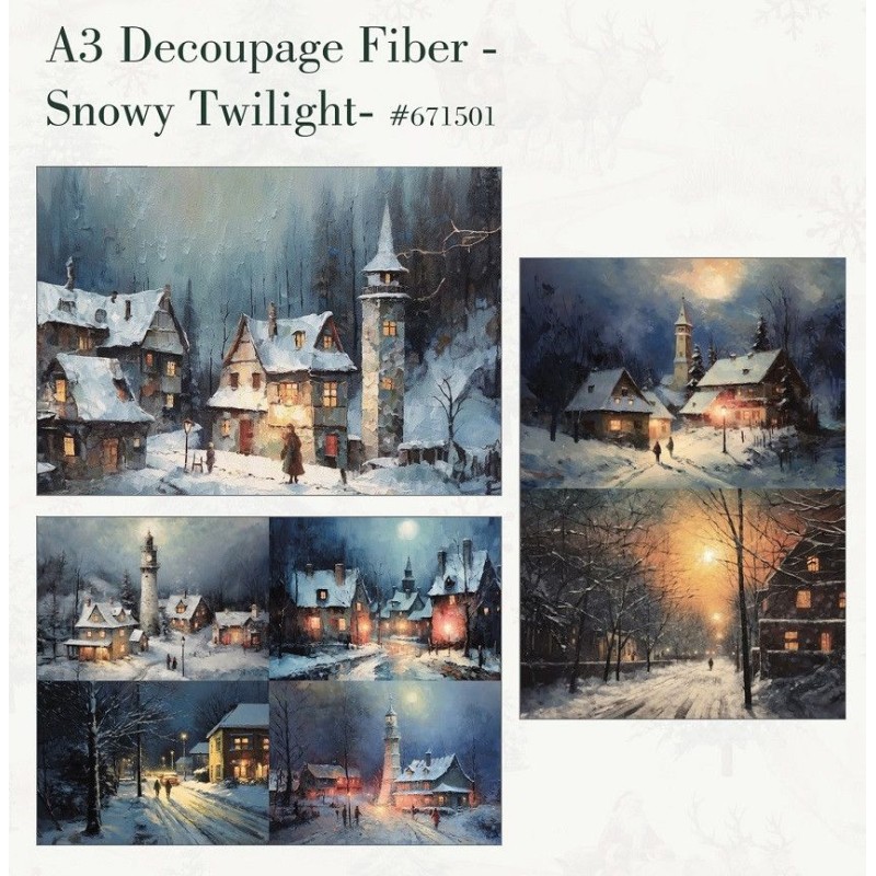 Snowy Twilight. A3 Decoupage Paper Redesign 671501 | L'aura Bella