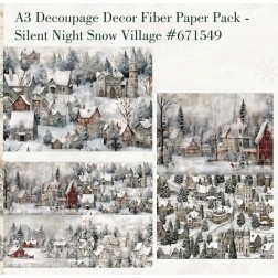 Silent Night Snow Village. A3 Decoupage Paper Redesign | L'aura Bella