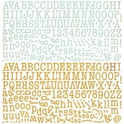 Abecedario gris y naraja. Picadilly. Basic Grey. Decoraciones, Pegatinas