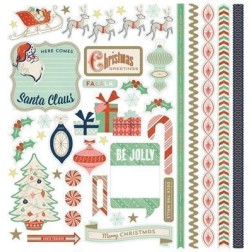 Pegatinas Navideñas. 25th and pine. Basic Grey. Decoraciones, Pegatinas