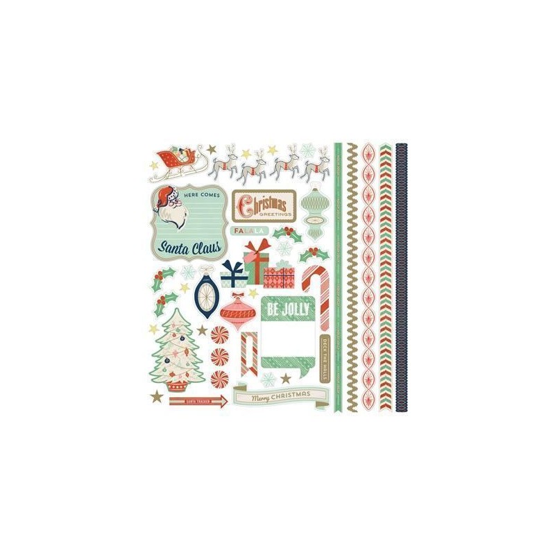 Pegatinas Navideñas. 25th and pine. Basic Grey. Decoraciones, Pegatinas