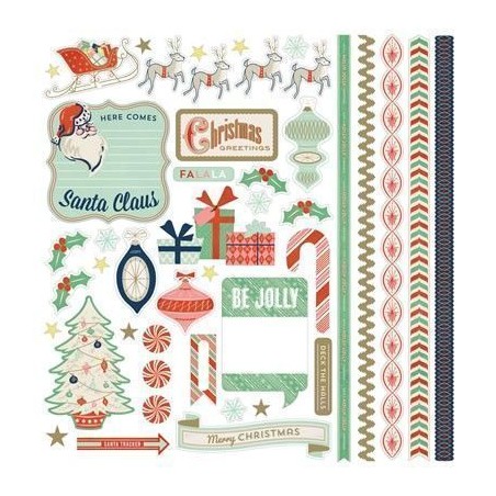 Pegatinas Navideñas. 25th and pine. Basic Grey. Decoraciones, Pegatinas