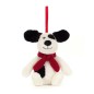 Bashful Puppy Decoration, Perrito navideño para colgar. BASS6BPD. Peluche Jellycat.