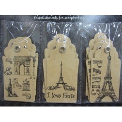 15 etiquetas temática París. Orval. Decoraciones, Etiquetas