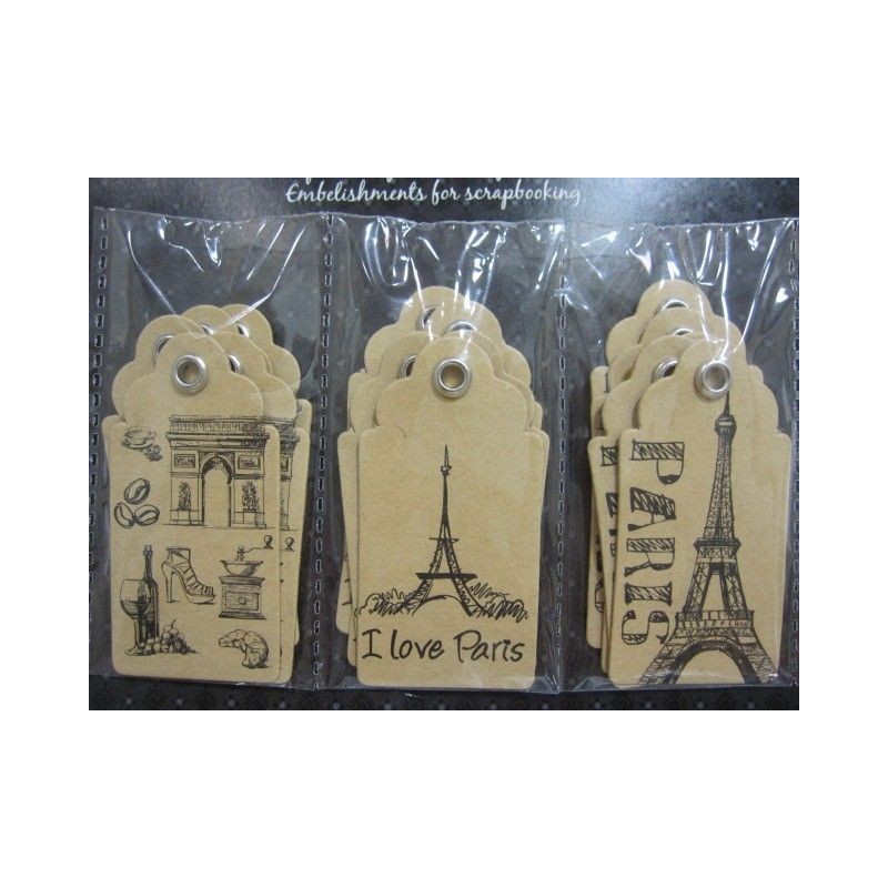 15 etiquetas temática París. Orval. Decoraciones, Etiquetas