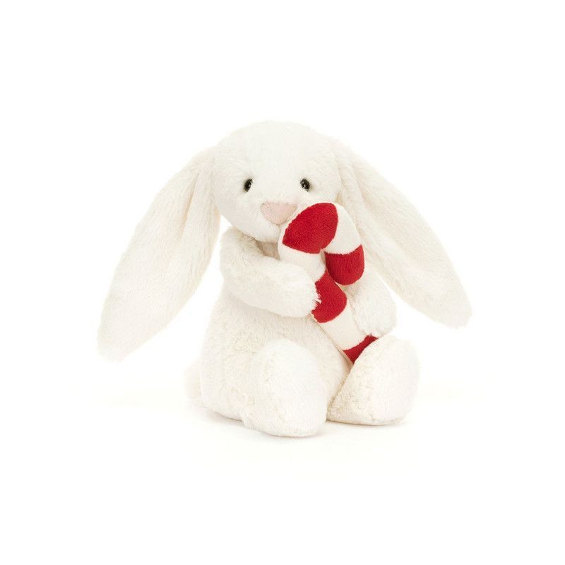 Bashful Bunny with Candy Cane. Peluche Jellycat. BB6CC | L'aura Bella