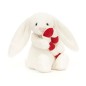 Bashful Bunny with Candy Cane, conejito con bastón de caramelo. BB6CC. Peluche Jellycat.