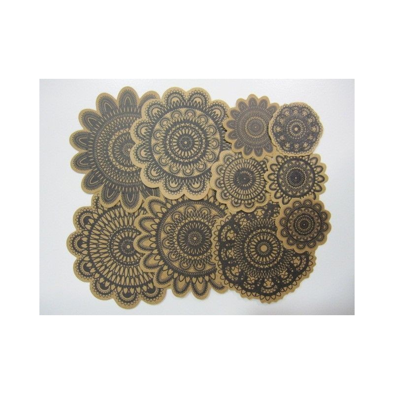 6 precortados imitación blonda. . Decoraciones, Precortados