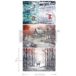 Dashing Through the Pines. A3 Decoupage Fiber Redesign | L'aura Bella
