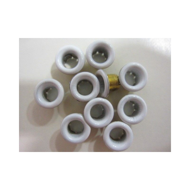 Ojetes metálicos blancos para álbumes de scrap, paquete de 10