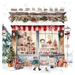 Servilleta para decoupage: Tienda de regalos, 33x33cm | L'aura Bella