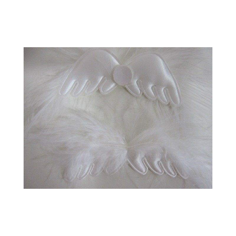 Par de alas blancas con plumas para manualidades y regalos, 2 uds.
