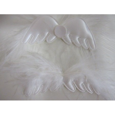 Par de alas blancas con plumas para manualidades y regalos, 2 uds.
