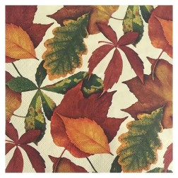 Servilleta para decoupage: Hojas de otoño, 33x33cm | L'aura Bella