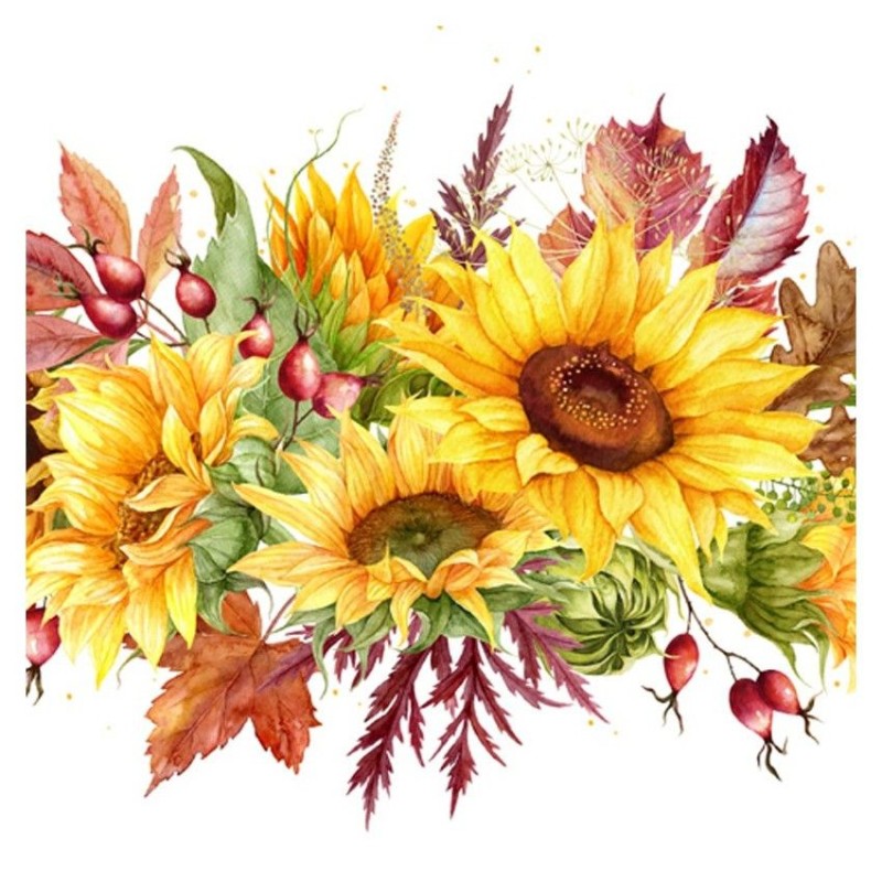 Servilleta para decoupage: Girasoles, 33x33cm | L'aura Bella