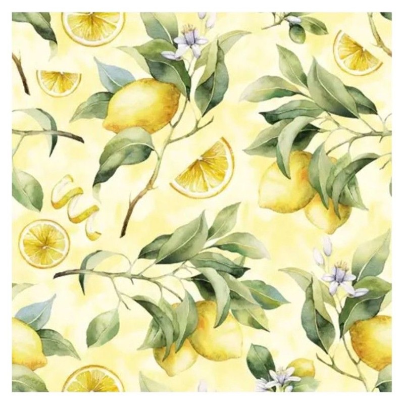 Servilleta para decoupage: Limones, 33x33cm | L'aura Bella