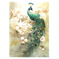 Dreamscape: Pavo Real. Papel de arroz 32x45cm TC209 | L'aura Bella