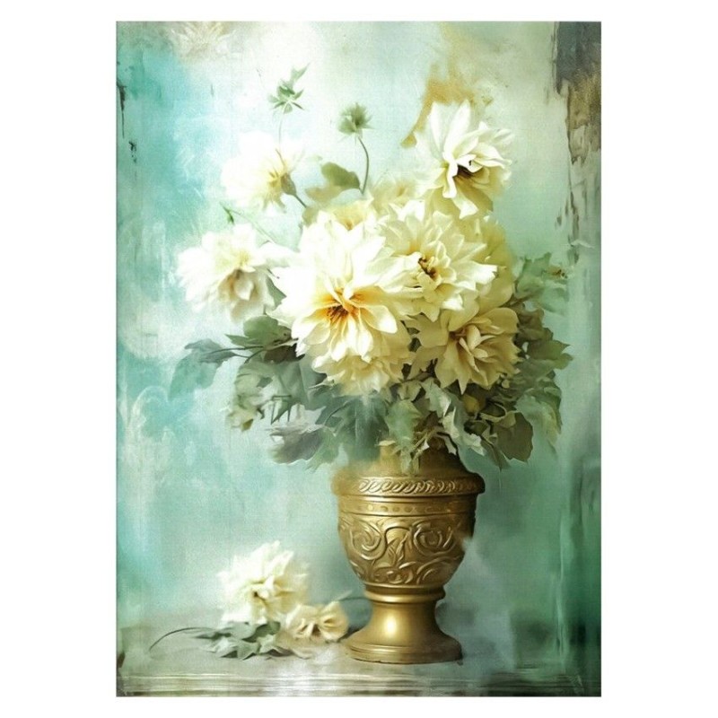 Dreamscape: Jarrón flores. Papel arroz 32x45cm TC213 | L'aura Bella