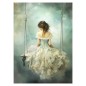 Dreamscape: Mujer en columpio. Papel de arroz 32x45cm. TC216