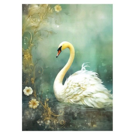 Dreamscape: Cisne. Papel de arroz 32x45cm TC218 | L'aura Bella