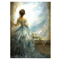 Dreamscape: Mujer en ventana. Papel arroz 32x45cm TC219 | L'aura Bella