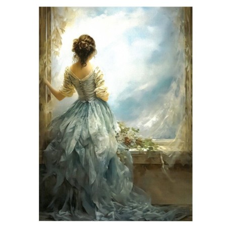 Dreamscape: Mujer en ventana. Papel arroz 32x45cm TC219 | L'aura Bella