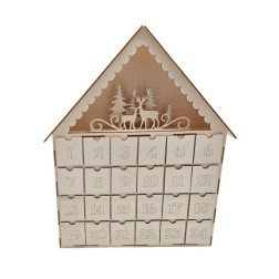 Calendario de Adviento con forma de casa con renos | L'aura Bella