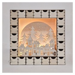 Soporte 3D escena casitas de Navidad. 31x30x11,5cm | L'aura Bella