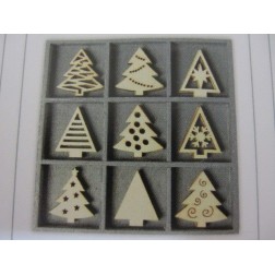 9 decoraciones madera. Árboles de Navidad |L' aura Bella