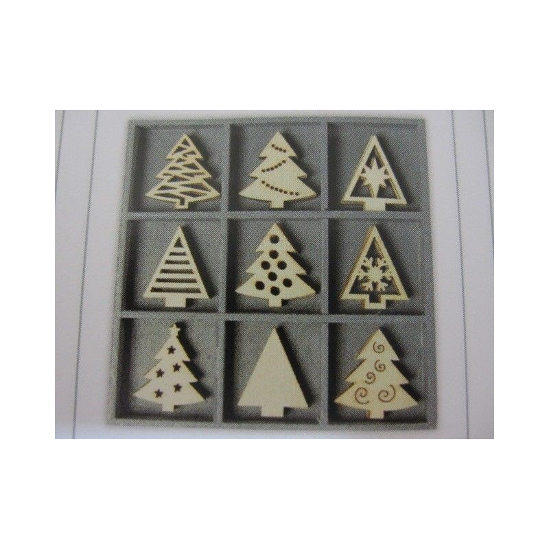 9 decoraciones madera. Árboles de Navidad |L' aura Bella